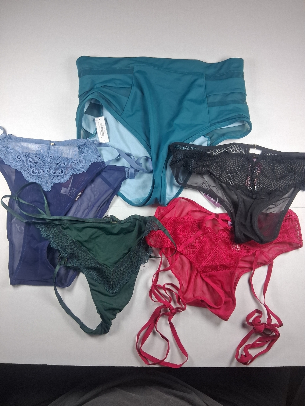 5 Lingerie Style Panties Bundle NWT Various Sizes